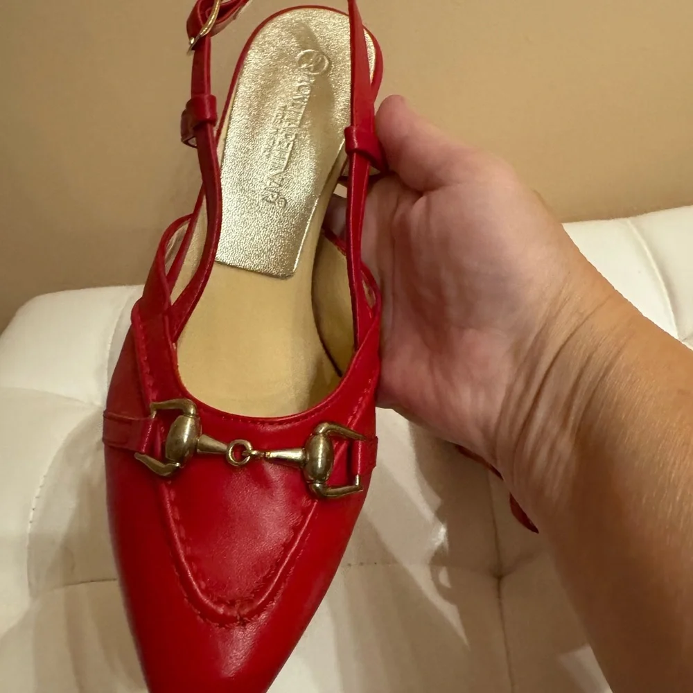 NWT. Loretta Petinari Elegant Red Women's Heels. Made in Italy. Leather - Picture 3 of 9